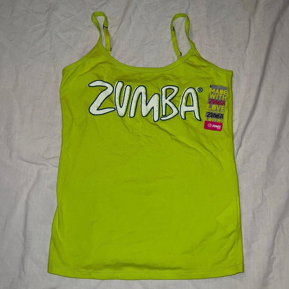 New Allure Green Spaghetti Zumba Tank Size Large